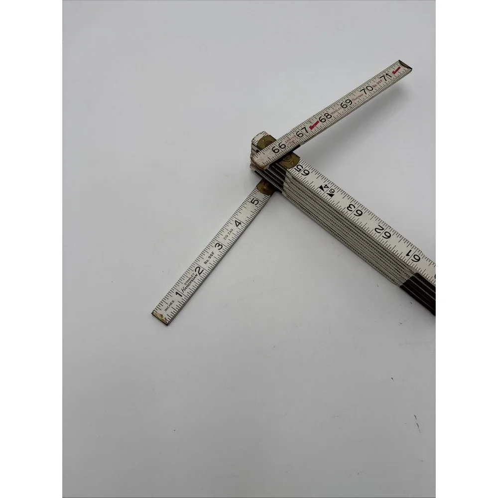 Vintage 6 ft Stanley‎ Handyman spring joints folding ruler No. 96 White